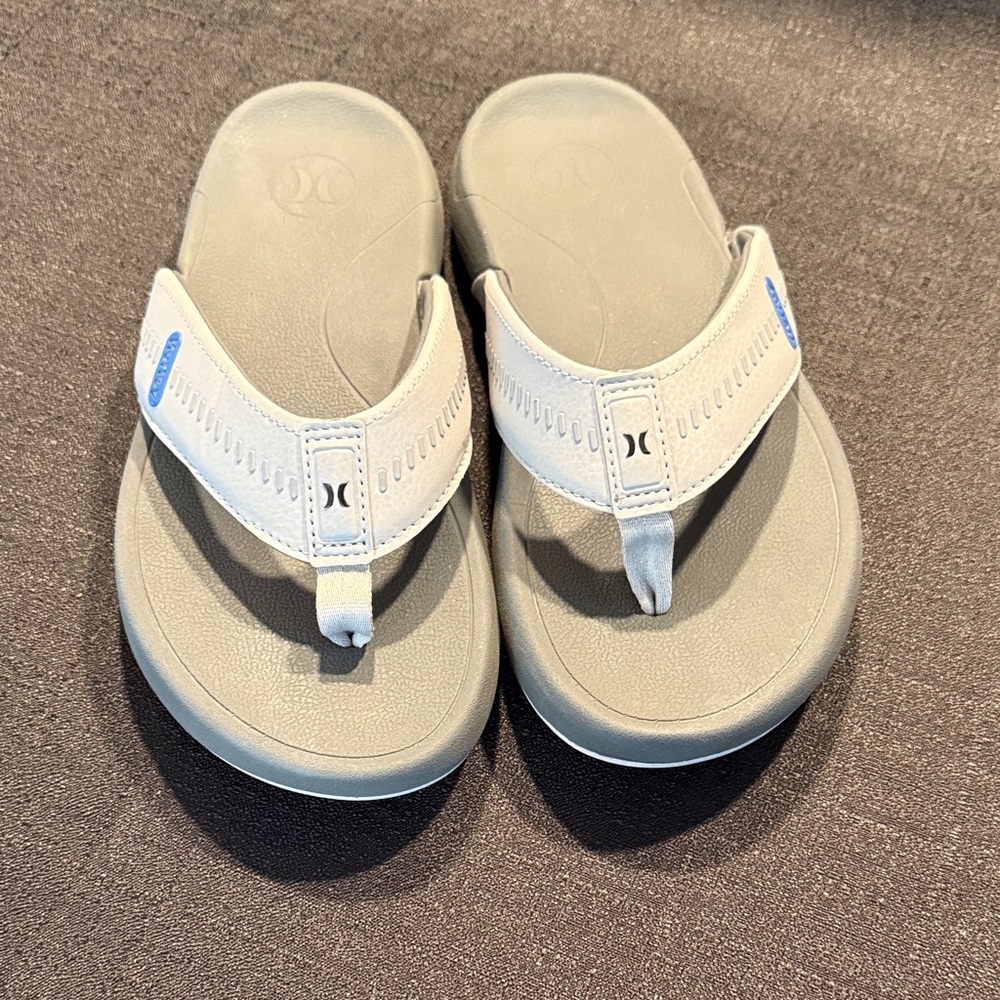 Hurley Light Gray and Blue Sandals